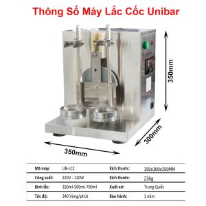 Thông số Máy lắc cốc trà sữa Unibar UB-LC2
